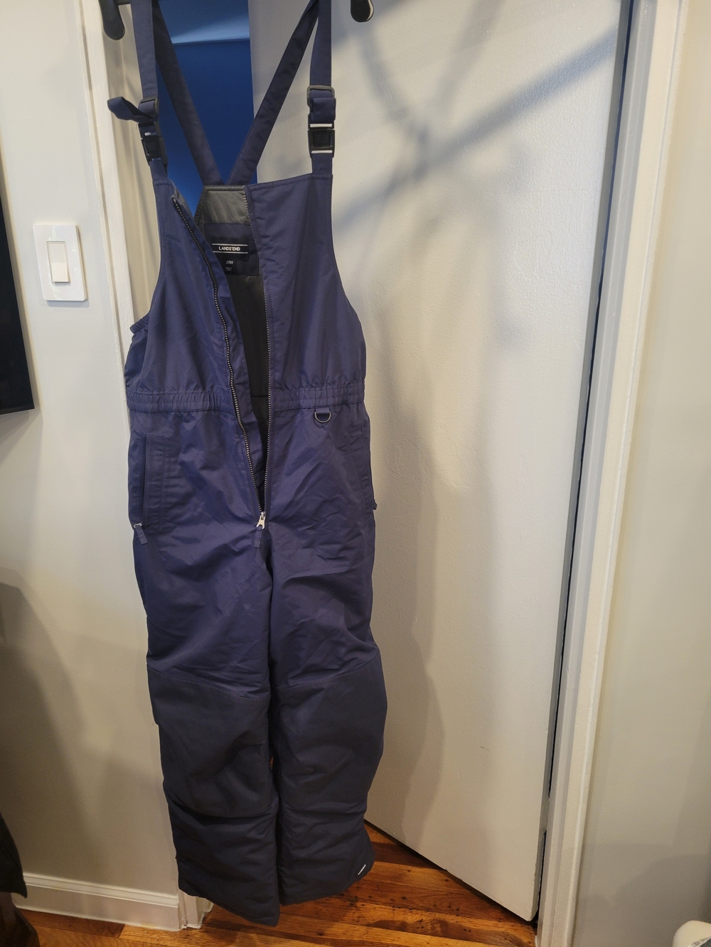 Lands' End Navy Men's Snow Bib Pants with Adjustable Straps - Picture 4 of 6